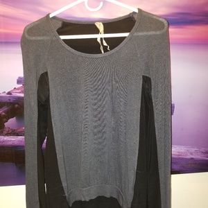 Gray and Black High Low Shirt